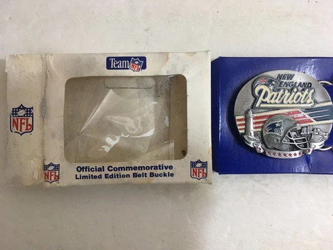 New England Patriots Belt Buckle 1993 Football Siskiyou Limited Edition Cover