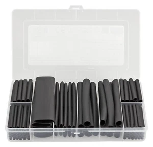 142 tlg Schrumpfschlauch Schwarz Rot Transparent 3:1 mit Kleber Sortiment Set - Bild 1 von 11