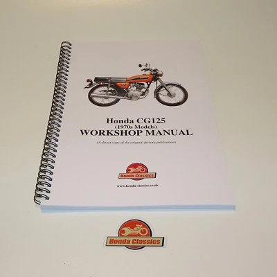 Honda CG125 Fabbrica Officina Shop Manuale Libro Riproduzione HWM070 - Immagine 1 di 4