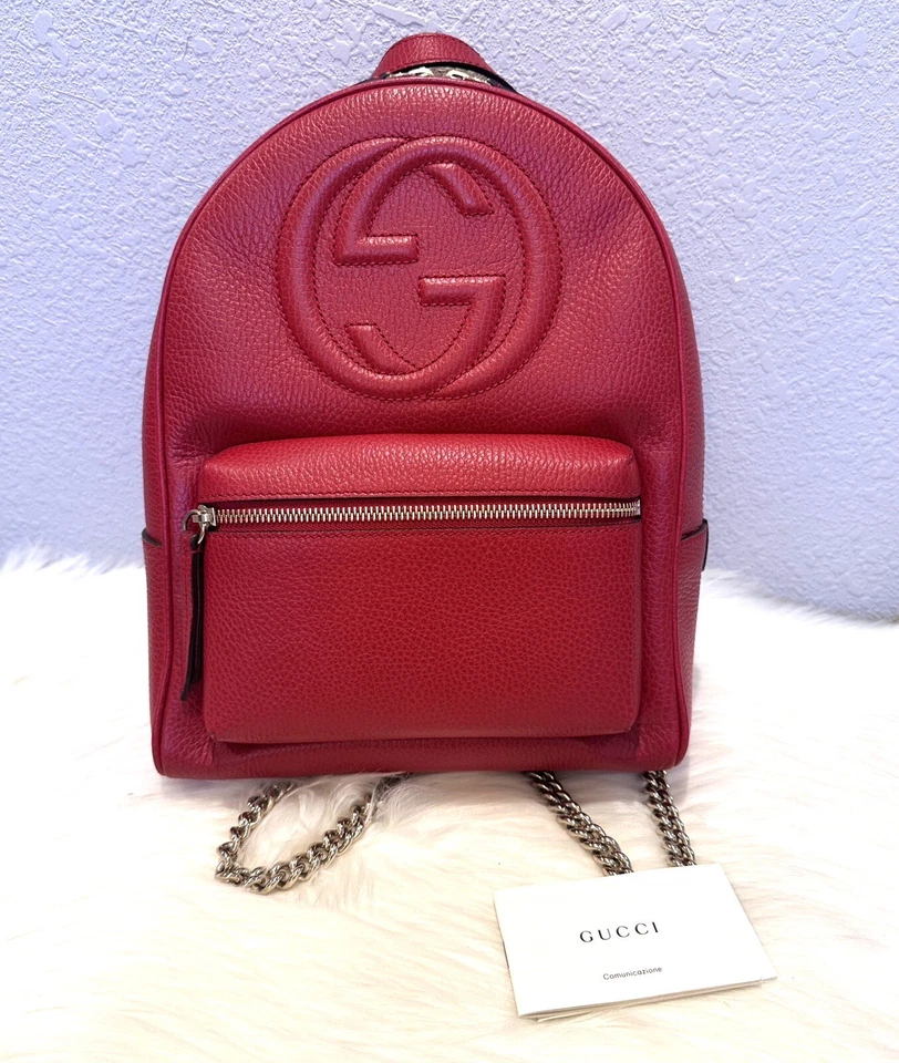 Mochila Gucci Soho Cadena en Rojo Foto 1 de 4