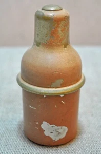 Original Alt Vintage Handgefertigt Klar Glas Parfum Flasche Metall Kiste - Picture 1 of 5