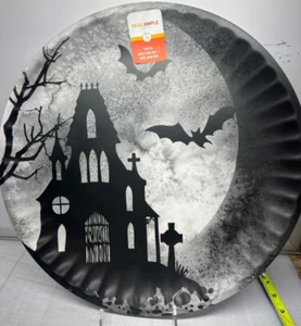 Halloween Melamine Serving Platter 16" Haunted House Spooky Night New Real Simpl - Picture 1 of 2