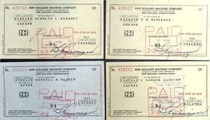 New Holland Machine Company Payroll Paycheck Vintage 1958 Collection - Picture 1 of 7
