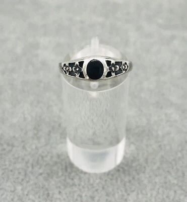 Anello IN Argento con Onice Piastra, Donna, Gr.58, Ottimo Stato - Immagine 1 di 2