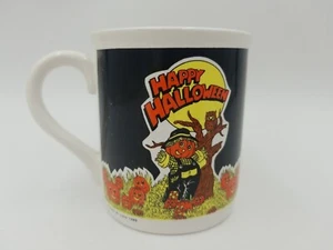 Vintage House of Lloyd 1989 Happy Halloween Coffee Mug Pumpkins Scarecrow Owl  - Picture 1 of 12