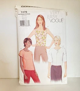 #7478 Vogue Misses Top Schnittmuster Größe 6-10 - Bild 1 von 4