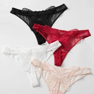 2x Sexy Lady Seamless Panties Butterfly T-back Underwear Low Waist Thong Brief - Picture 1 of 24