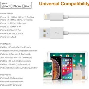 Pack of 2 USB-A to Lightning Cable ( MFI Certified) 6 FT - Picture 1 of 1