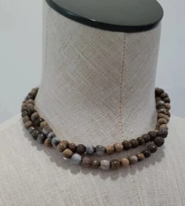  Lange Brauntöne Perlen Halskette 30" - Bild 1 von 7