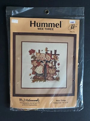 New HUMMEL vintage cross stich ~Wee Three~ 16x16 in. by JCA Inc.  - Image 1 of 4