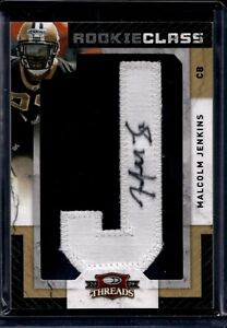 MALCOLM JENKINS 2009 PANINI THREADS RC CLASS LETTER PATCH AUTO SP "J" 232/280