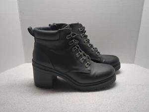 NOBO Memory Foam Lace Up Combat Boots Black Y2K Chunky Grunge Lug Boot SIZE 11 - Picture 1 of 11