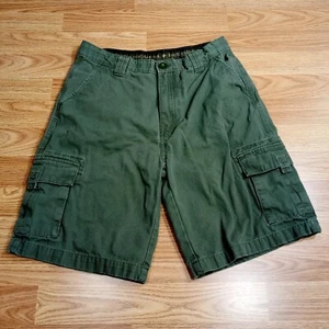 Boy Scouts of America Cargo Shorts Youth Sz 20 Green Canvas Cotton Adjustable - Picture 1 of 17