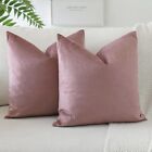 Pack of 2 Velvet Soft Cushion Covers Solid Decorative Throw Pillow Covers