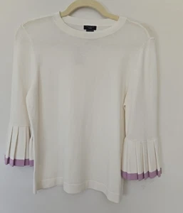 Ann Taylor Factory cremeweißes 3/4 Arm Damen Shirt Gr. M Petite Purple - Bild 1 von 11