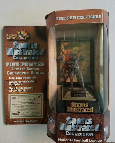 Joe Montana Pewter Figurine Sports Illustrated NFL COA Champion Series 2 Cover