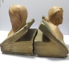 ANTIQUE PLASTER BOOKENDS DANTE AND BEATRICE