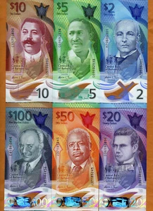 SET Barbados, $2-5-10-20-50-100, 2022, P-Nuovo, polimero, nuovo design - Foto 1 di 2