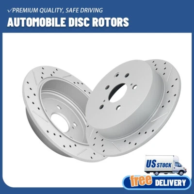 Rear Disc Brake Rotors Pair for 2014 2015 - 2019 2020 Toyota Highlander Sienna - Imagem 1 de 4