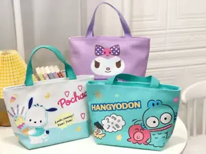 Sanrio insulated lunch bag 13x8 inch Pochacco cinna pompom Hangyodon twin star - Picture 1 of 21