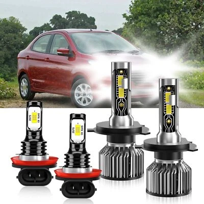 Para Ford Figo 2016-2020 Bombilla Faro LED Luz Alta Baja + Kit Luz Antiniebla 6500K Foto 1 de 4