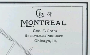 Vintage 1894 ISLAND OF MONTREAL QUEBEC CANADA Map 14"x11" ~ Old Antique Original - Picture 1 of 13