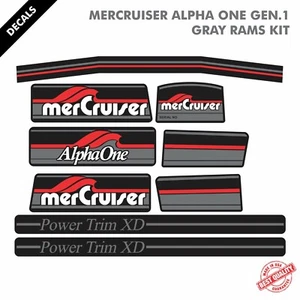 2016 MERCRUISER ALPHA ONE GEN.1 COMPLETE DECALS KIT GRAY RAMS STICKER SET|51 - Picture 1 of 1