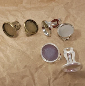Bezel 12mm - Clip-On Earrings - Colour Choices - Picture 1 of 18