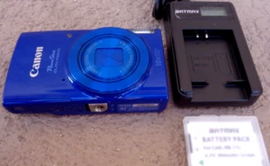 CANON POWERSHOT ELPH 190 IS BLUE DIGITAL CAMERA TESTED WORKING WITH NEW BATT/CHG - Picture 1 of 7