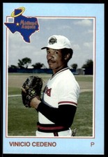 1988 Grand Slam Baseball Card Vinicio Cedeno A Midland Angels #4