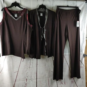 NWT $206 Alain Weiz Couture Size 14 Women Brown 3pc Outfit Sets - Picture 1 of 22