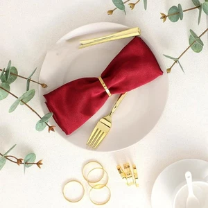 24pc Luxurious Metallic Napkin Rings Iron Rustproof Tabletop Decors for - Picture 1 of 8