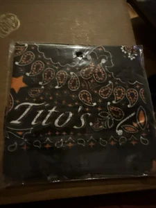 Tito's Handmade Vodka Black 21" X 21" Paisley Bandana Scarf New Sealed - Picture 1 of 2