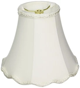 Scalloped Bell Designer Lamp Shade, White, 4.5 x 9 x 7.75, Round Clip - Picture 1 of 1
