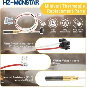 Termopila Minivolt 9007876 9007877 para calderas de calentador de agua a gas serie 300 301 - Imagen 1 de 9