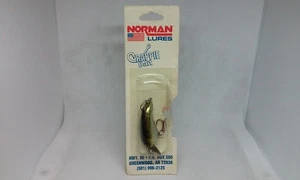 Vintage Bill Norman Lures TN Tiny N Blk/Sil/Ch 1 1/2" Shallow Crankbait Angelköder - Bild 1 von 9