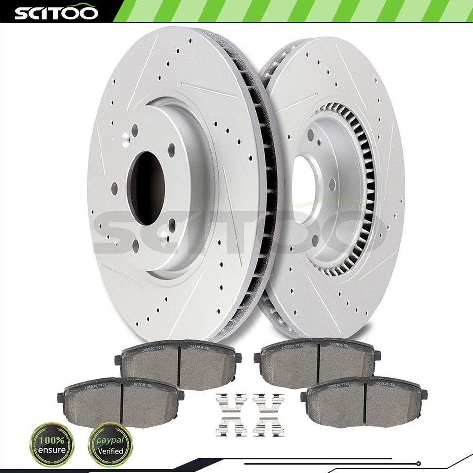Front Brake Rotors And Ceramic Pads For Kia Forte Koup SX 2010-2013 - Image 1 of 4