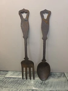 Vintage Cast Iron Decorative Fork and Spoon Wall Hangers. Made in Taiwan  - Picture 1 of 5