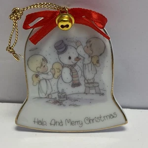 1986 Momenti Preziosi Enesco aureola e Buon Natale campana ornamento ceramica 2" - Foto 1 di 6