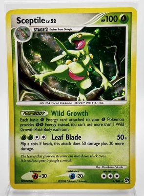 Sceptile 8/106 Cosmos Holo Swirl Pokémon Card Great Encounters 2008 LP *Swirl* - Image 1 of 3
