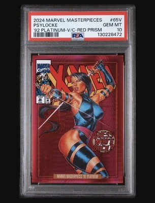 Marvel Masterpieces 92 Platinum- Psylocke- Red Prism Cover Variant- PSA 10 - Image 1 of 3