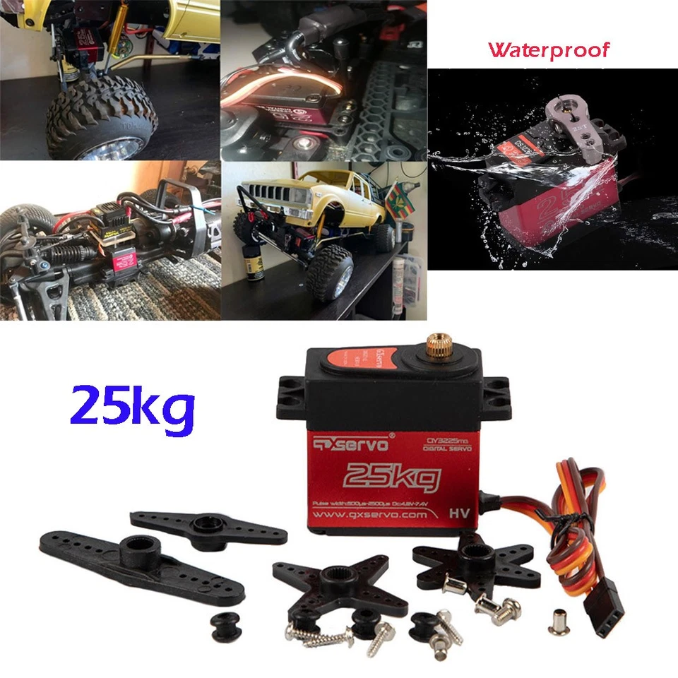 25KG Digital Servo Metal Steering Gear Waterproof For RC Car DC Motor Part UK - Image 1 of 4