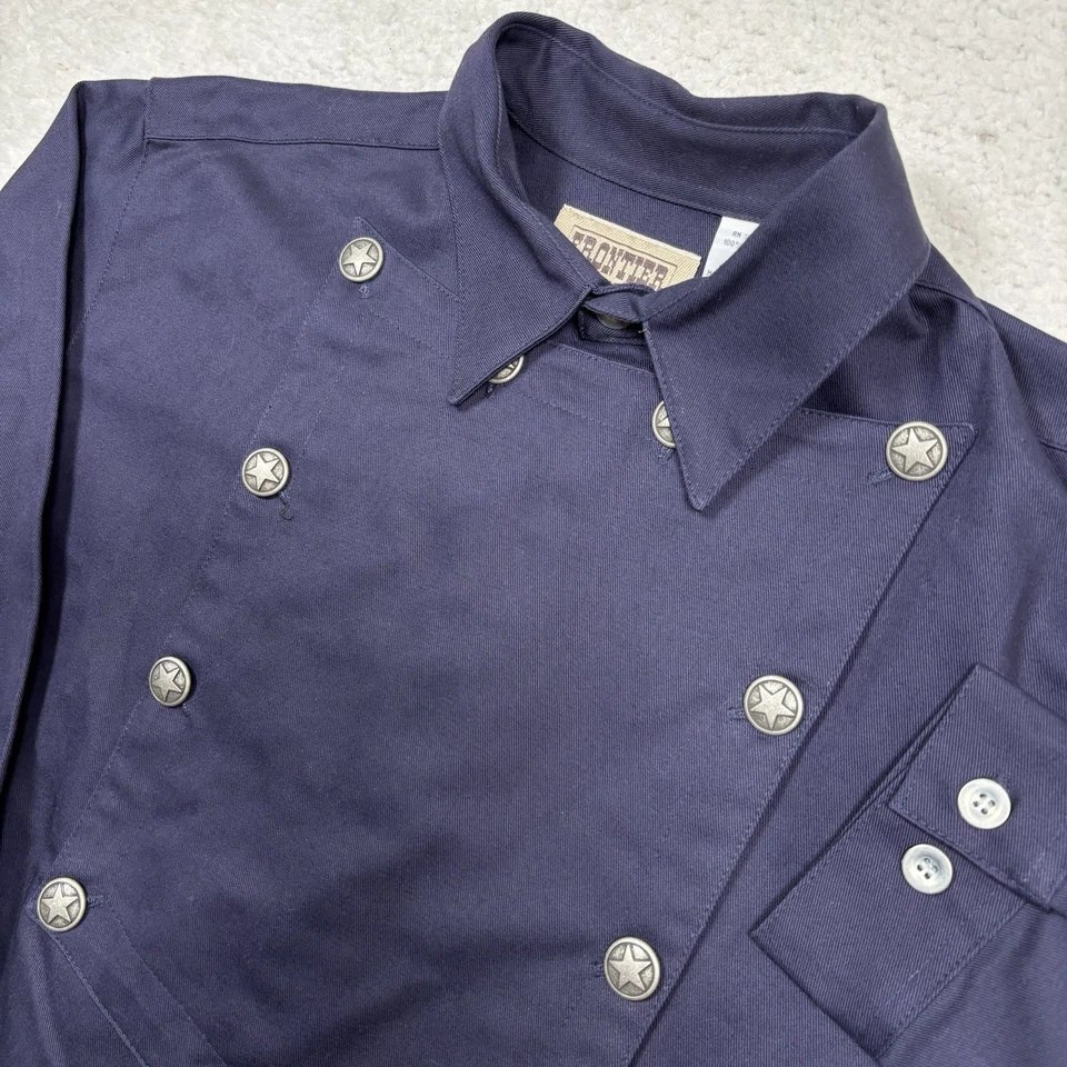 Camisa con tirantes Frontier Classics Old West Longview para hombre M azul marino recreación NUEVA Foto 1 de 4