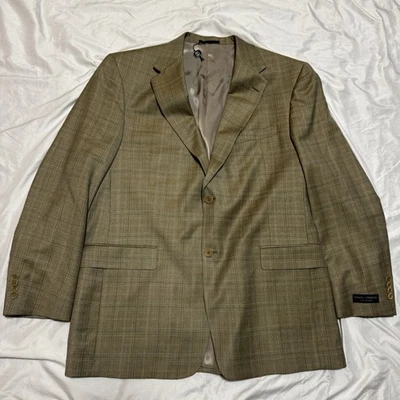 NOS Daniel Cremieux Loro Piana Sport Coat Plaid 43 R Worsted Wool USA Union Made - Image 1 of 4