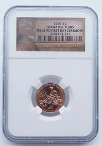 2009 P Lincoln Formative Years 1c Cent NGC MS 66 RD First Day Ceremony - U1445 - Picture 1 of 4