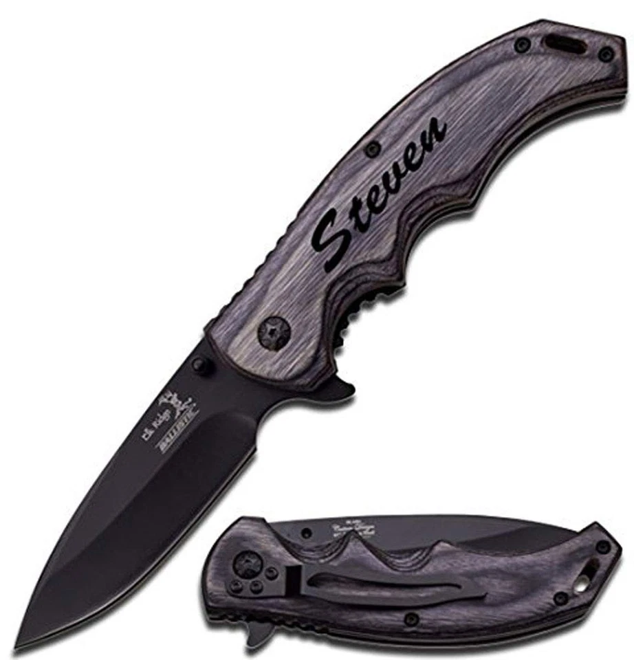 Navaja de bolsillo personalizada Elk Ridge - Grabado gratuito - Regalo de padrinos de boda ER-A165PW Foto 1 de 2