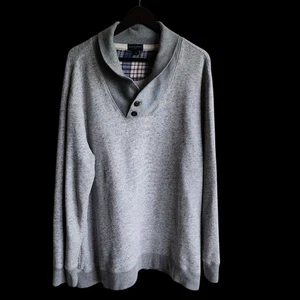 Suéter Banana Republic Mantón Cuello Botón Algodón Para Hombres XXL Gris Preppy - Imagen 1 de 14