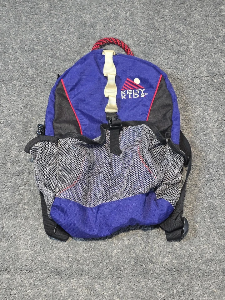 Mini Mochila Kelty Niños Niño Pequeño Mochila Azul Negro Malla Bolsillos Correa LEER Foto 1 de 4