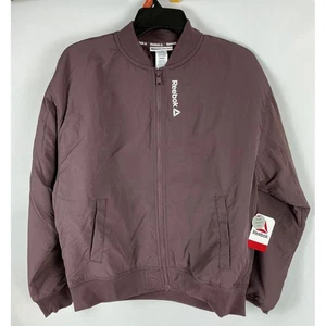 NWT Reebok Heritage Womens M/M Medium Maroon Bomber Jacket Full Zip Lightweight - Picture 1 of 7
