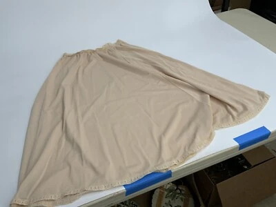 Falda sin cordones vintage de nailon vassarette media manga encaje talla L tostada Foto 1 de 4